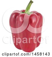 Clipart Of A 3d Red Bell Pepper Royalty Free Vector Illustration by cidepix
