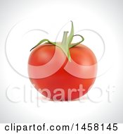 Clipart Of A 3d Red Tomato On A Shaded Background Royalty Free Vector Illustration