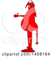 Clipart Of A Chubby Red Devil Talking On A Cell Phone Royalty Free Vector Illustration