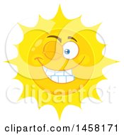 Clipart Of A Winking Sun Mascot Royalty Free Vector Illustration