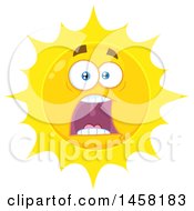 Clipart Of A Screaming Sun Mascot Royalty Free Vector Illustration