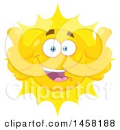 Poster, Art Print Of Happy Sun Mascot Giving Two Thumbs Up