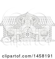 Poster, Art Print Of Black And White Fairy Tale Log Cabin Home