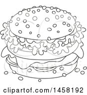 Poster, Art Print Of Black And White Cheeseburger