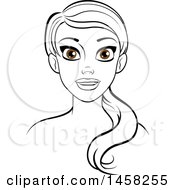 Clipart Of A Black And White Woman With Brown Eyes Royalty Free Vector Illustration