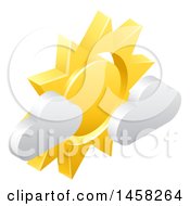 Poster, Art Print Of 3d Sun And Cloud Weather Icon
