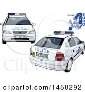Poster, Art Print Of Bulgarian Police Car With A Map And Euro Police Text