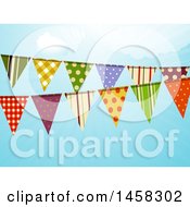 Poster, Art Print Of Patterned Bunting Banner Over Blue Sky