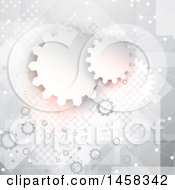 Clipart Of A Background Of Gears And Connections Royalty Free Vector Illustration