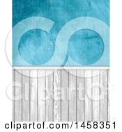 Poster, Art Print Of Distressed Blue Wall With Panels