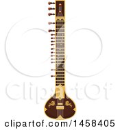 Clipart Of A Instrument Sitar Royalty Free Vector Illustration