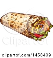 Clipart Of A Wrap In Sketched Style Royalty Free Vector Illustration