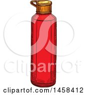 Clipart Of A Ketchup Bottle In Sketched Style Royalty Free Vector Illustration