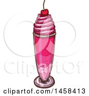 Clipart Of A Milkshake In Sketched Style Royalty Free Vector Illustration by Vector Tradition SM