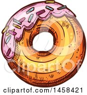 Clipart Of A Donut In Sketched Style Royalty Free Vector Illustration