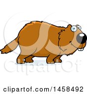 Clipart Of A Happy Woodchuck Groundhog Whistlepig Royalty Free Vector Illustration by Cory Thoman