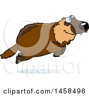 Clipart Of A Happy Wolverine Jumping Royalty Free Vector Illustration by Cory Thoman