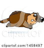 Clipart Of A Mad Wolverine Running Royalty Free Vector Illustration