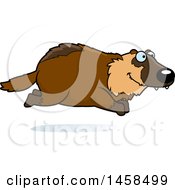 Clipart Of A Happy Wolverine Running Royalty Free Vector Illustration