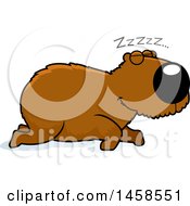 Clipart Of A Sleeping Capybara Royalty Free Vector Illustration by Cory Thoman
