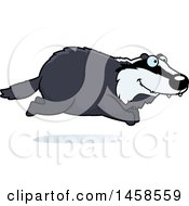 Clipart Of A Happy Badger Running Royalty Free Vector Illustration
