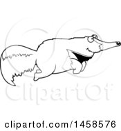 Poster, Art Print Of Black And White Happy Anteater Jumping