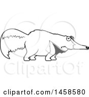 Clipart Of A Black And White Sad Or Depressed Anteater Royalty Free Vector Illustration