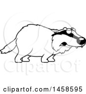 Clipart Of A Black And White Howling Badger Royalty Free Vector Illustration