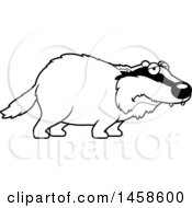 Clipart Of A Black And White Sad Or Depressed Badger Royalty Free Vector Illustration