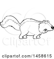 Clipart Of A Black And White Howling Skunk Royalty Free Vector Illustration