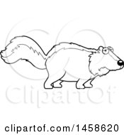 Clipart Of A Black And White Sad Or Depressed Skunk Royalty Free Vector Illustration