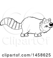 Clipart Of A Black And White Howling Red Panda Royalty Free Vector Illustration