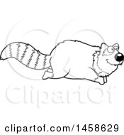 Clipart Of A Black And White Happy Red Panda Running Royalty Free Vector Illustration