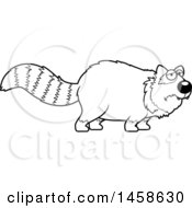 Clipart Of A Black And White Sad Or Depressed Red Panda Royalty Free Vector Illustration