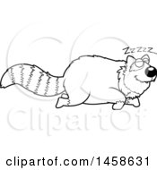 Clipart Of A Black And White Sleeping Red Panda Royalty Free Vector Illustration