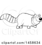 Clipart Of A Black And White Happy Red Panda Walking Royalty Free Vector Illustration