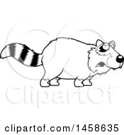 Clipart Of A Black And White Howling Raccoon Royalty Free Vector Illustration