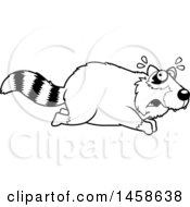 Poster, Art Print Of Black And White Scared Raccoon Running