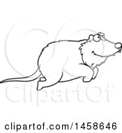 Poster, Art Print Of Outlined Happy Possum Jumping
