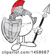 Poster, Art Print Of Moodie Character Knight Wearing A Helmet Holding A Shield And Spear