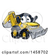 Cartoon Digger Bulldozer Mascot