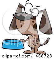 Cartoon Dog Holding A Food Bowl