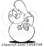 Poster, Art Print Of Cartoon Lineart Boy On The Ball