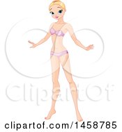 Clipart Of A Blue Eyed Blond Haired Princess In Her Undergarments Royalty Free Vector Illustration