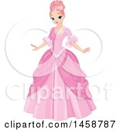 Poster, Art Print Of Pink Haired Princess In A Ball Gown