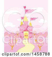 Poster, Art Print Of Pink Fairy Tale Castle