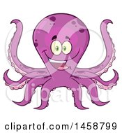 Clipart Of A Happy Octopus Royalty Free Vector Illustration by Hit Toon