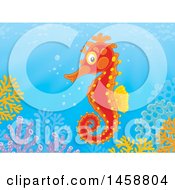Poster, Art Print Of Seahorse Over A Reef