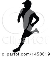Clipart Of A Silhouetted Male Marathon Runner Royalty Free Vector Illustration