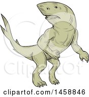Clipart Of A Nanaue Shark In Sketched Drawing Style Royalty Free Vector Illustration by patrimonio